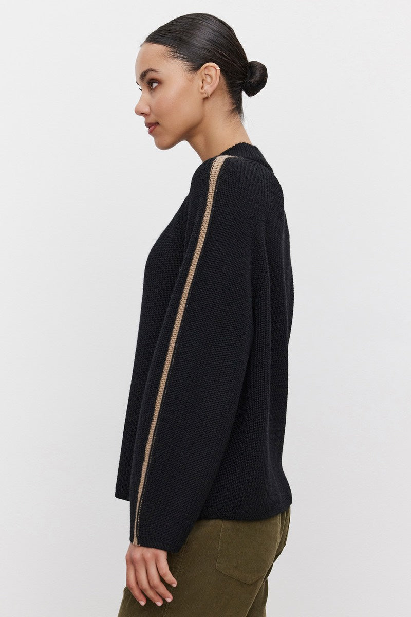 Velvet - Teagan Engineered Sweater in Black/Camel