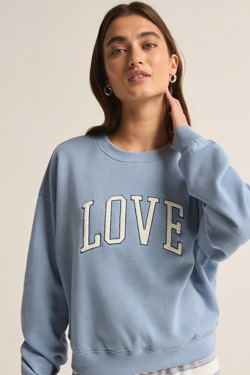 Z Supply - Sweat-shirt Love en denim clair