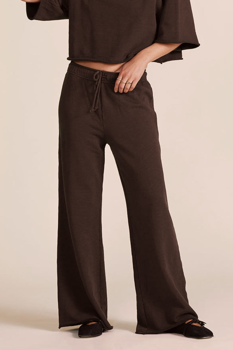 Bobi - Wideleg Drawstring Pant in Umber