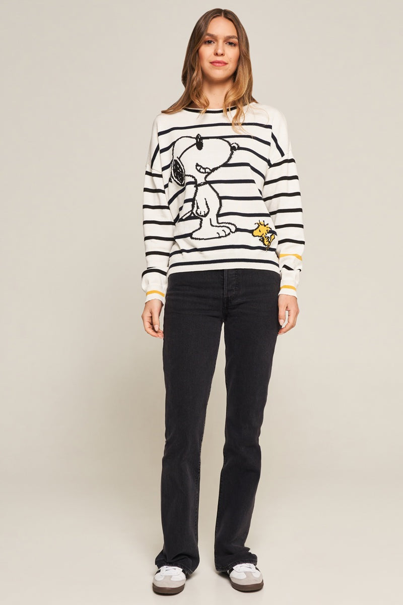 Princess Goes Hollywood - Snoopy B/W Striped Sweater