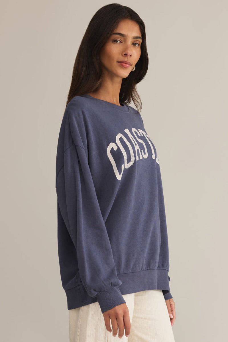 Z Supply - Coastal Sunday Sweatshirt in Worn Blue