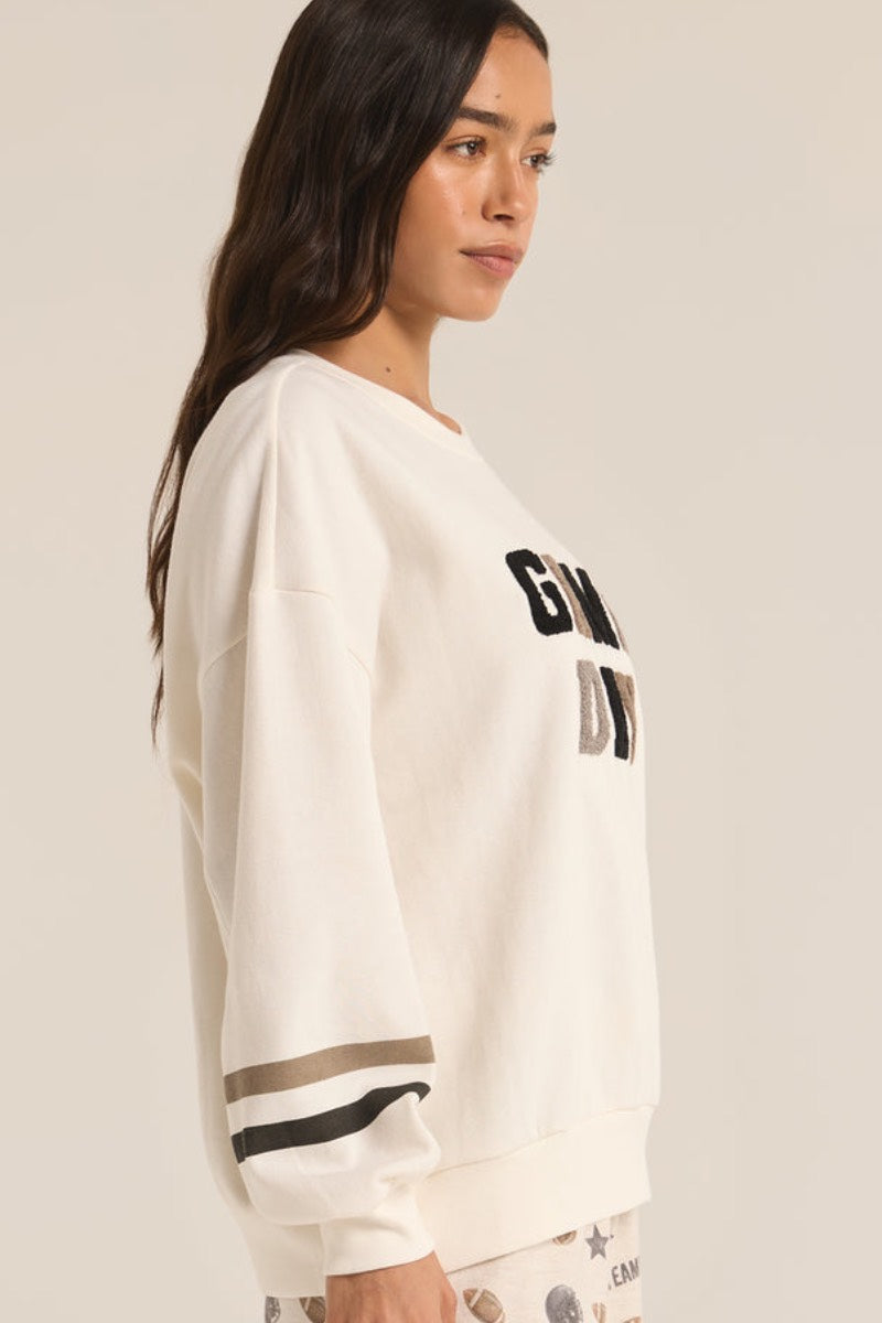 Z Supply - Oversized Game Time Sweatshirt in Bone