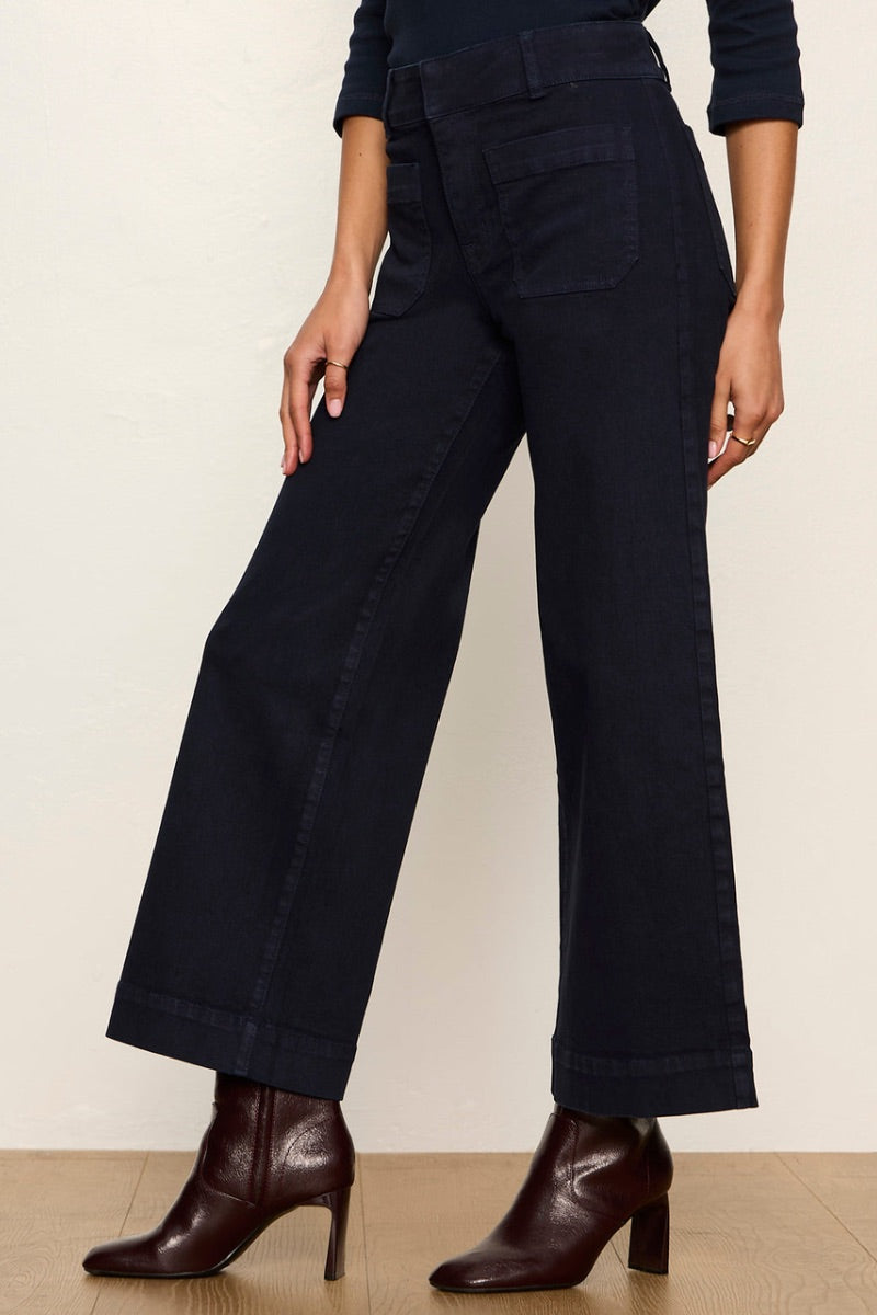 Sanctuary -  Chelsea Wide Leg Pant in Navy Blazer