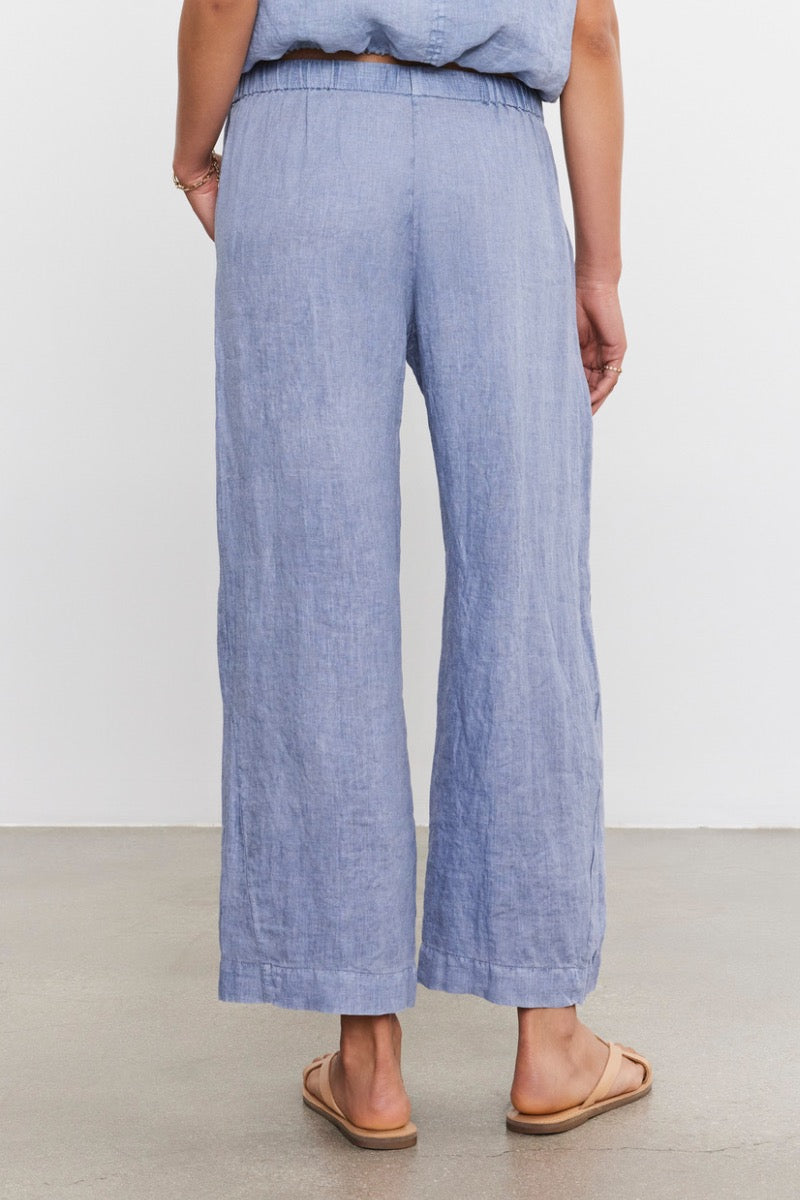 Velvet - Lola Linen Pants in Blue Haze