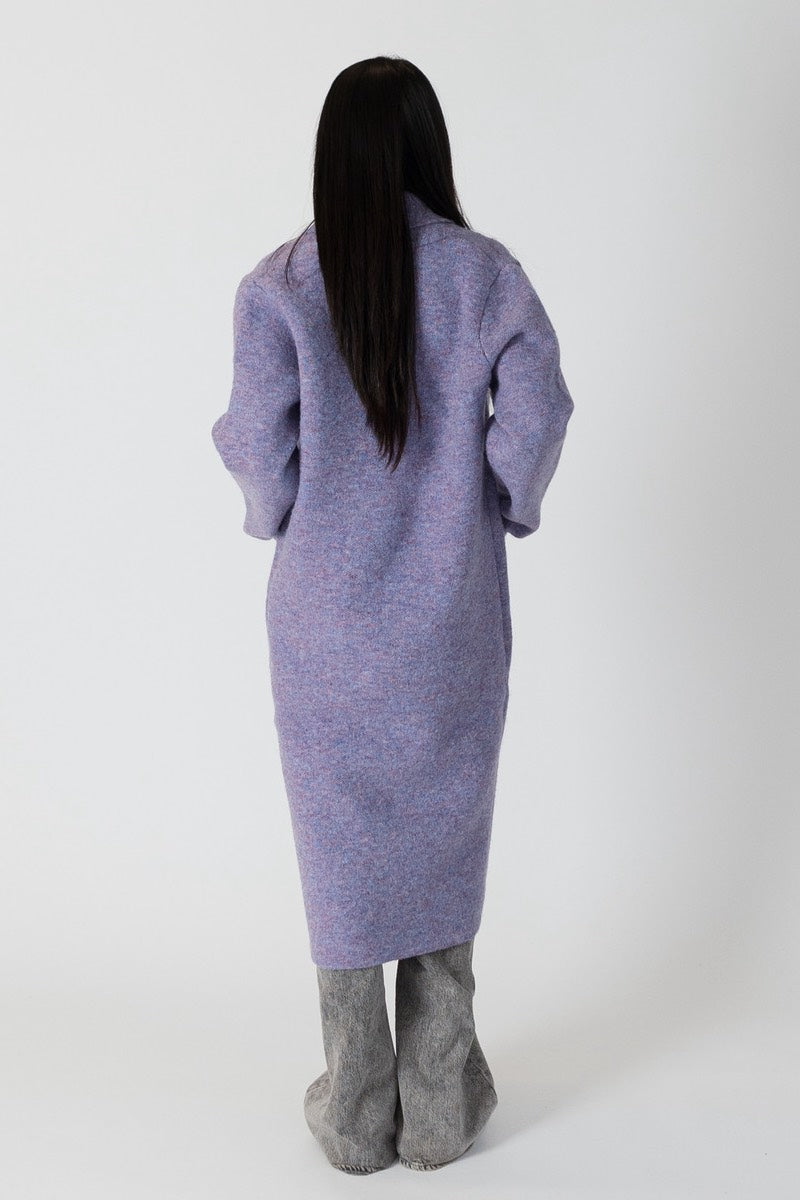 Lyla & Luxe - Judith Eco Shawl Coat in Purple Marl