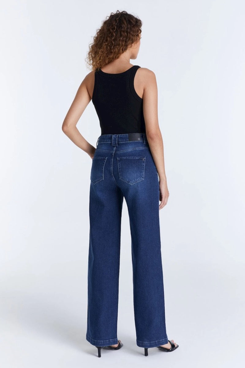 COJ - Jean taille haute en denim Lulu bleu foncé