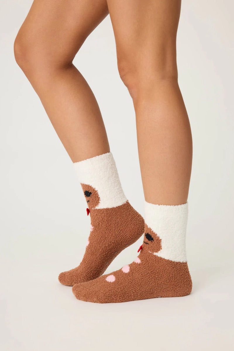 PJ Salvage - Chaussettes amusantes Gingerbread en marron