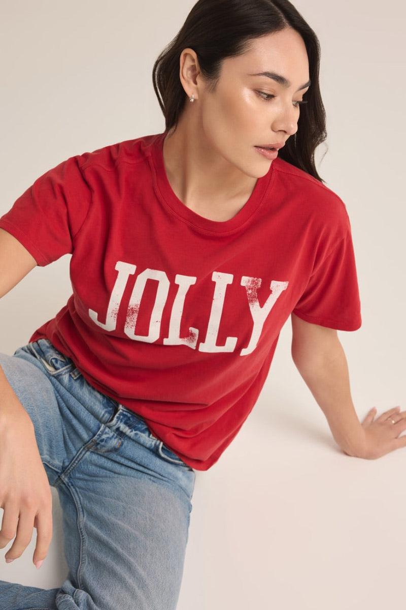 Z Supply - Jolly Boyfriend Tee in Haute Red