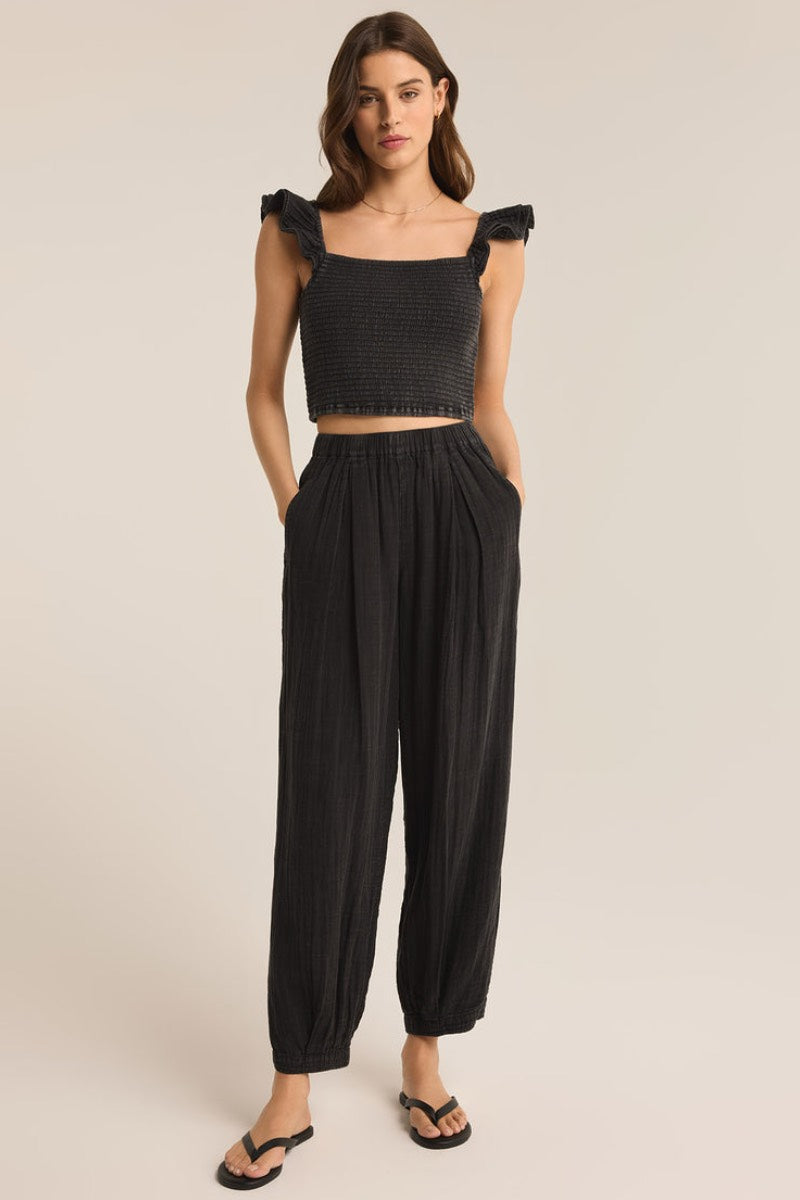 Z Supply - Step Out Gauze Pants in Black