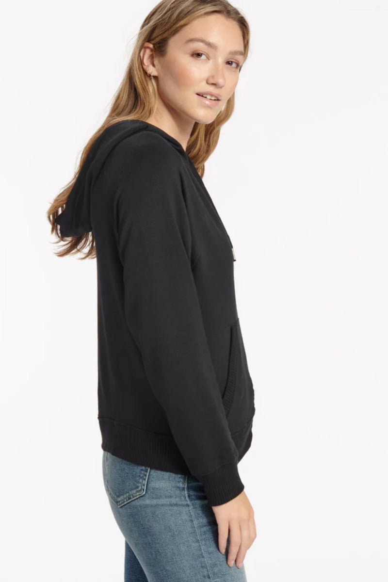 Splendid - Sweat à capuche zippé ultra doux en noir