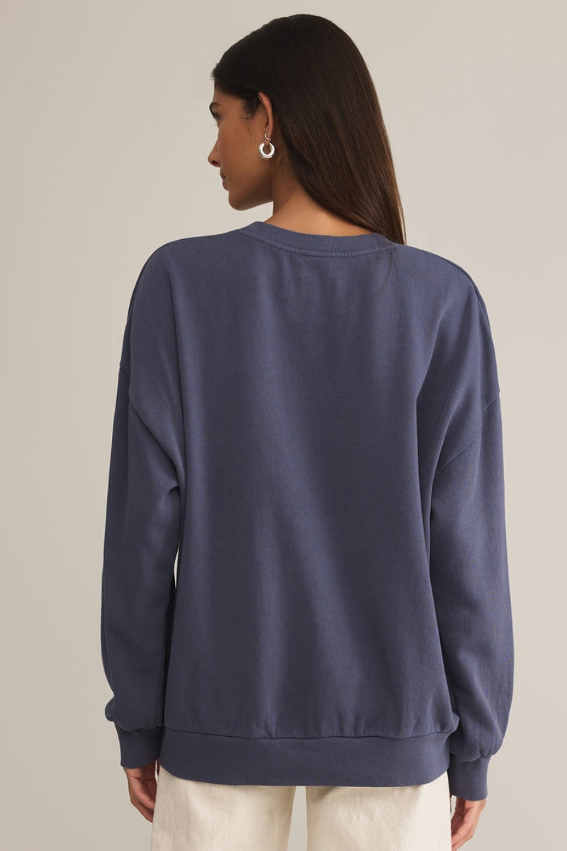 Z Supply - Coastal Sunday Sweatshirt in Worn Blue