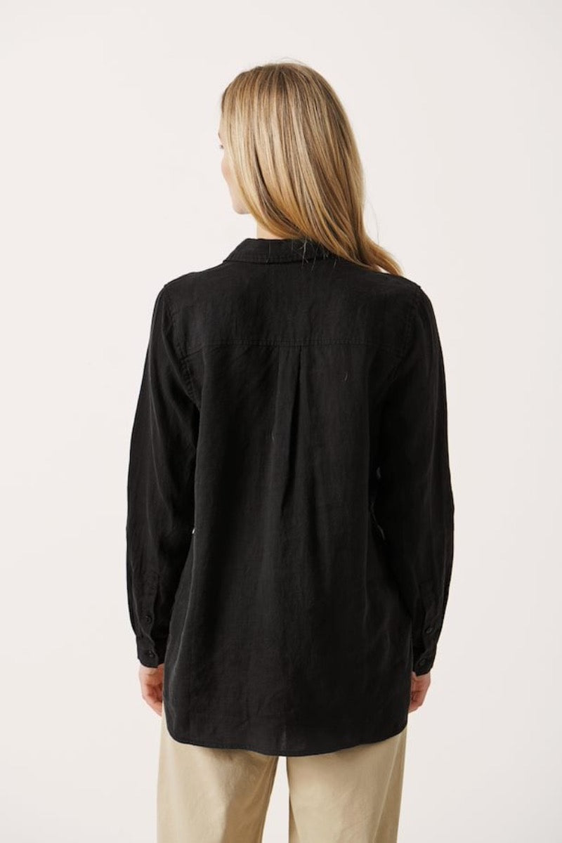 Part Two - Kivas Linen Shirt in Black