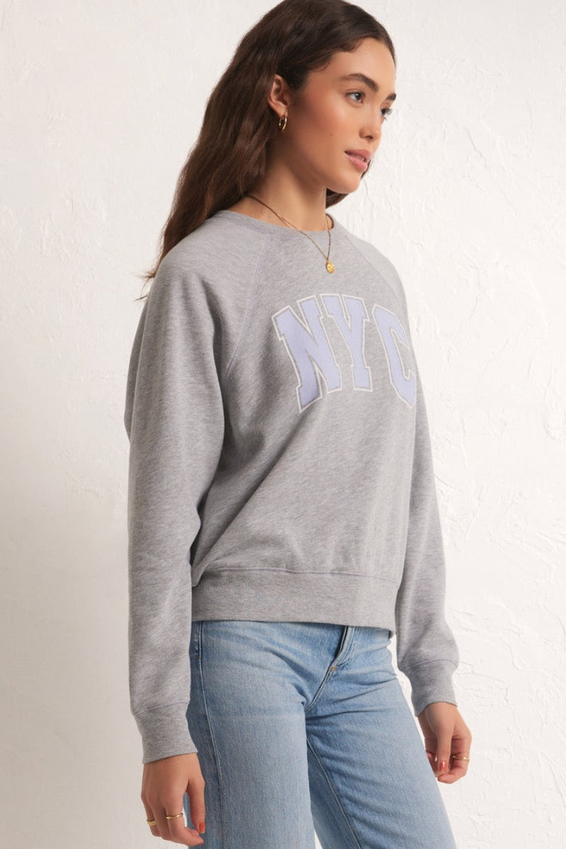 Z Supply - NYC Vintage Sweatshirt in Light Heather Grey