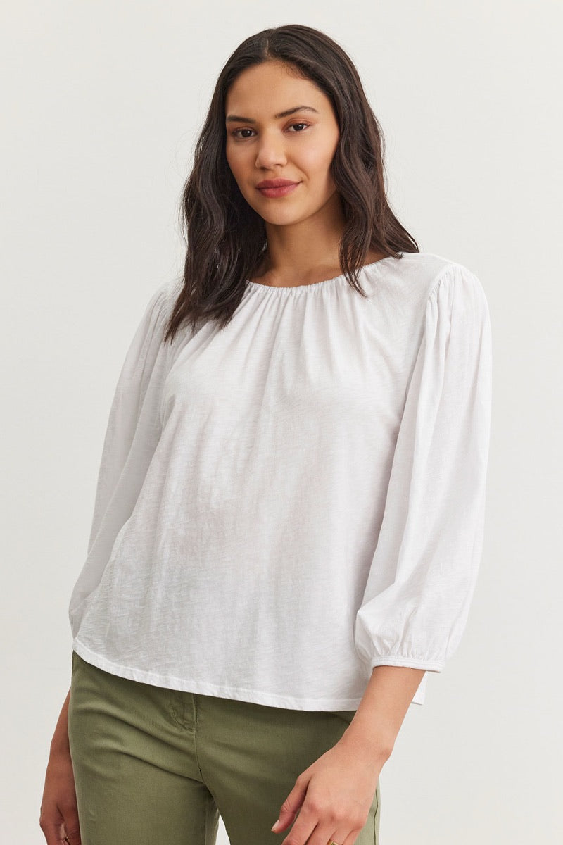 Velours – T-shirt Caren en blanc