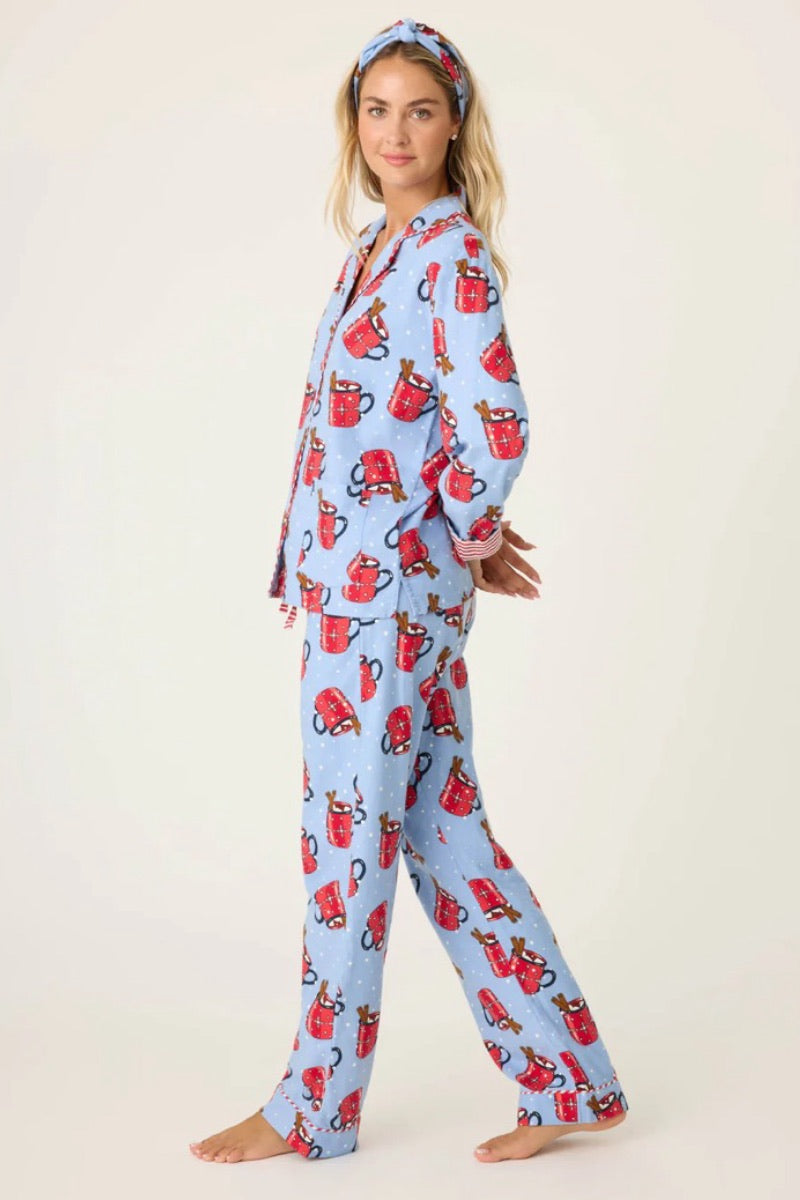 PJ Salvage - Ensemble de pyjama en flanelle Hug In A Mug en denim