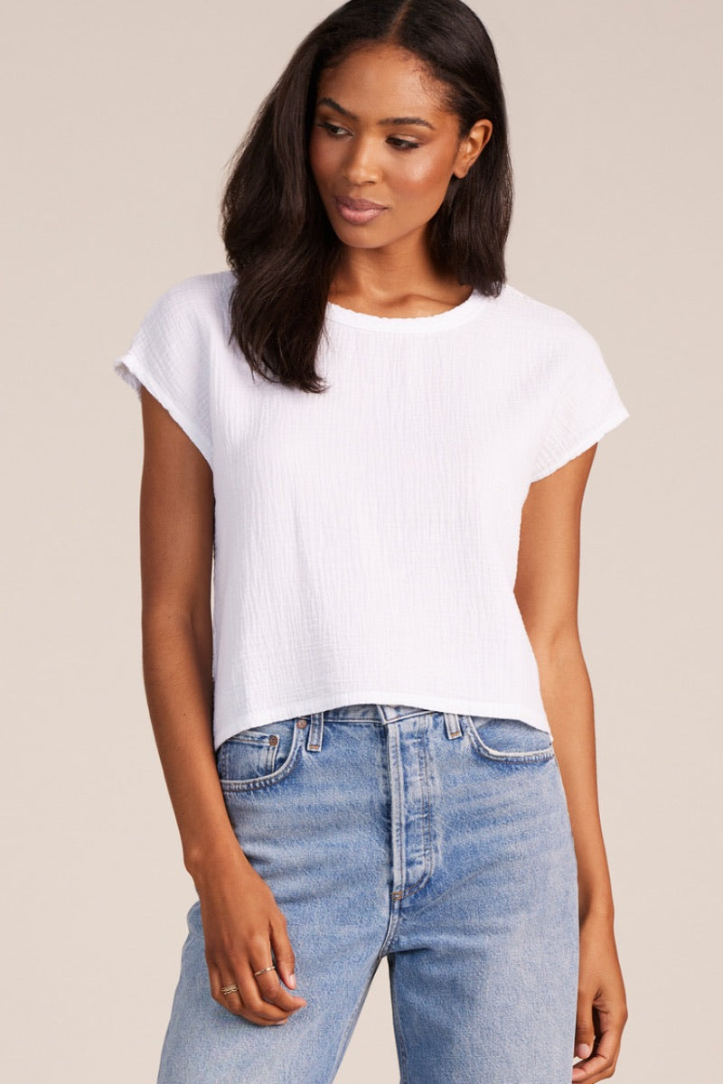 Heidi Ho2 - Bobi - Short Sleeve Dolman Top in White