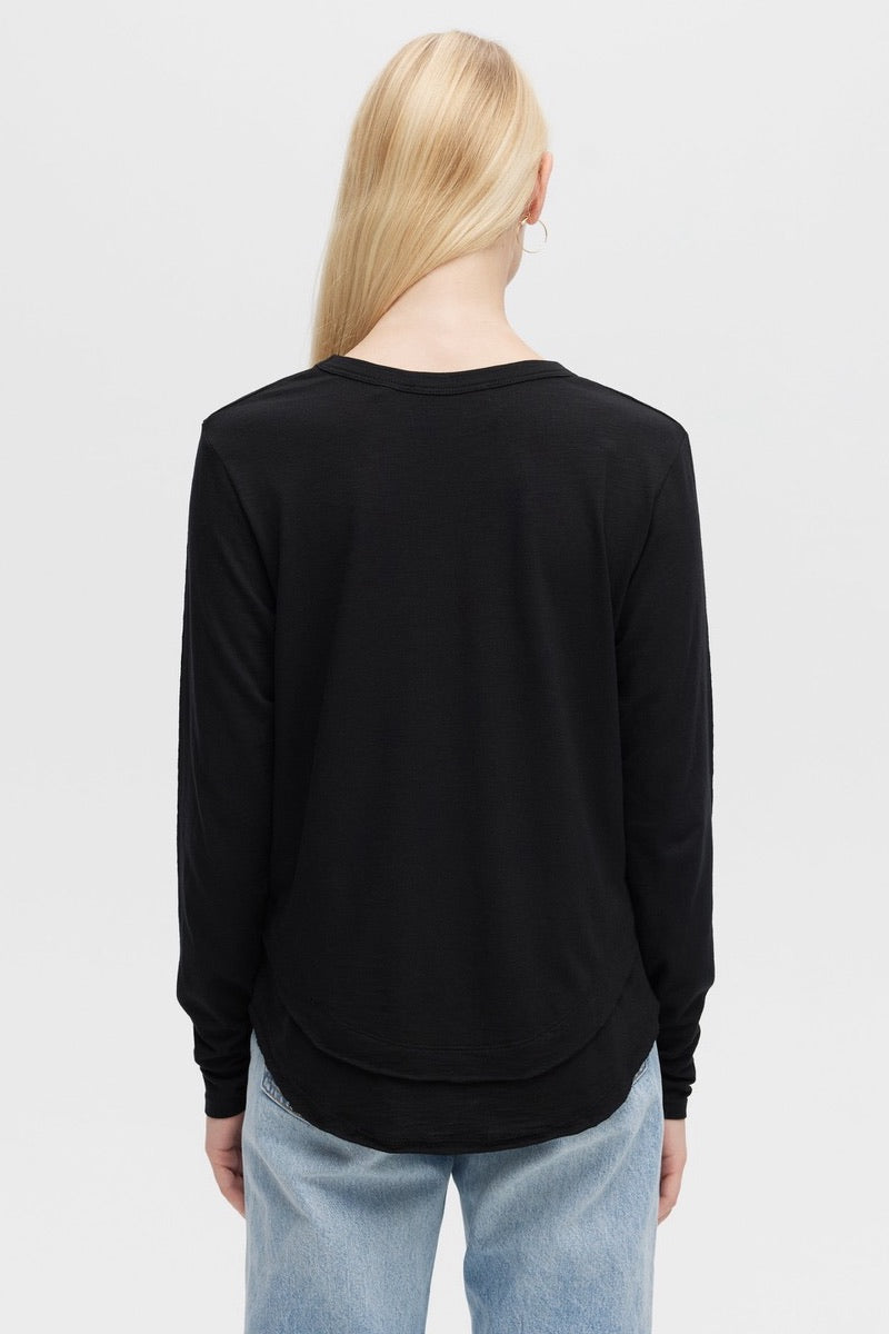 CHRLDR -  Long Sleeve Mock Layer Tee in Black