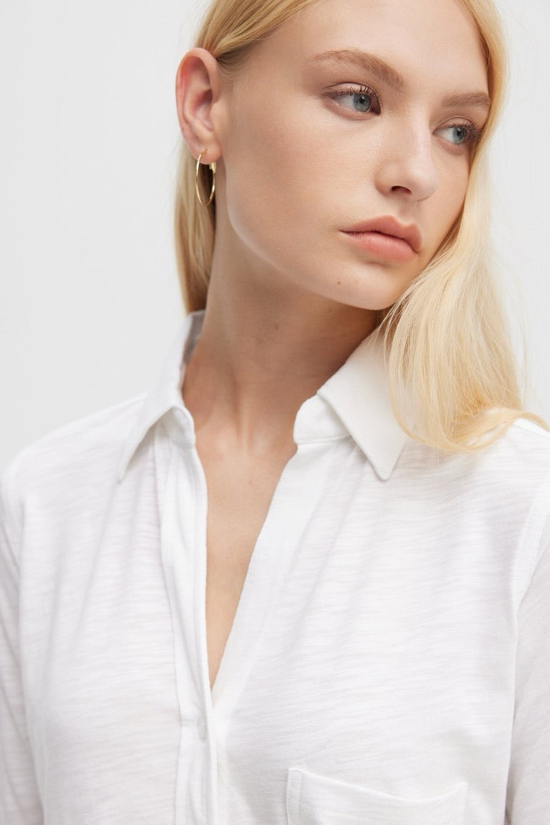 CHRLDR -  Amrat Jersey Blouse in White