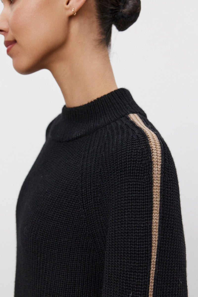 Velvet - Teagan Engineered Sweater in Black/Camel