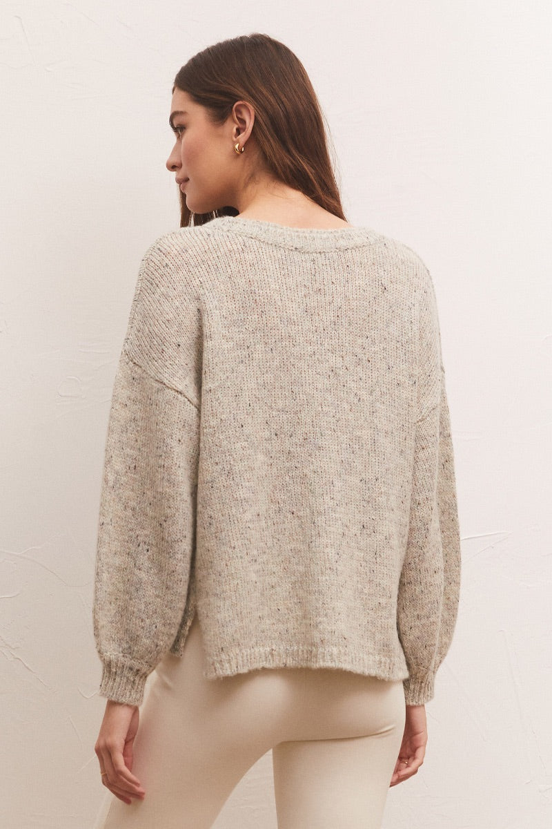 Z Supply -  Kensingston Speckled Sweater in Heather Grey