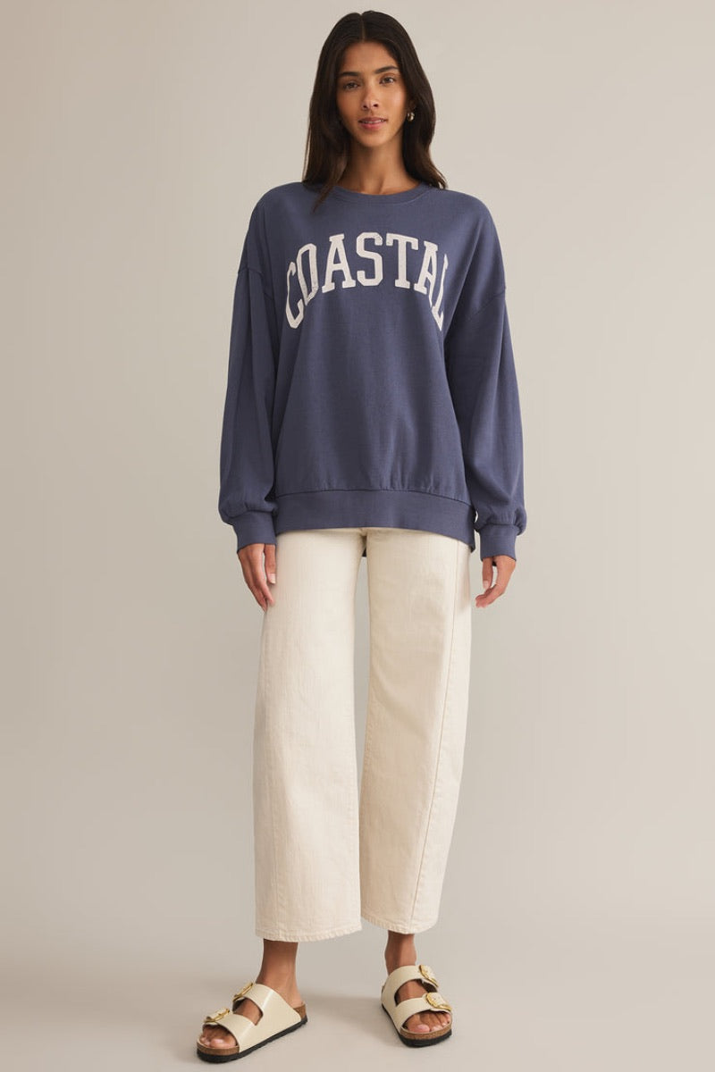 Z Supply - Coastal Sunday Sweatshirt in Worn Blue