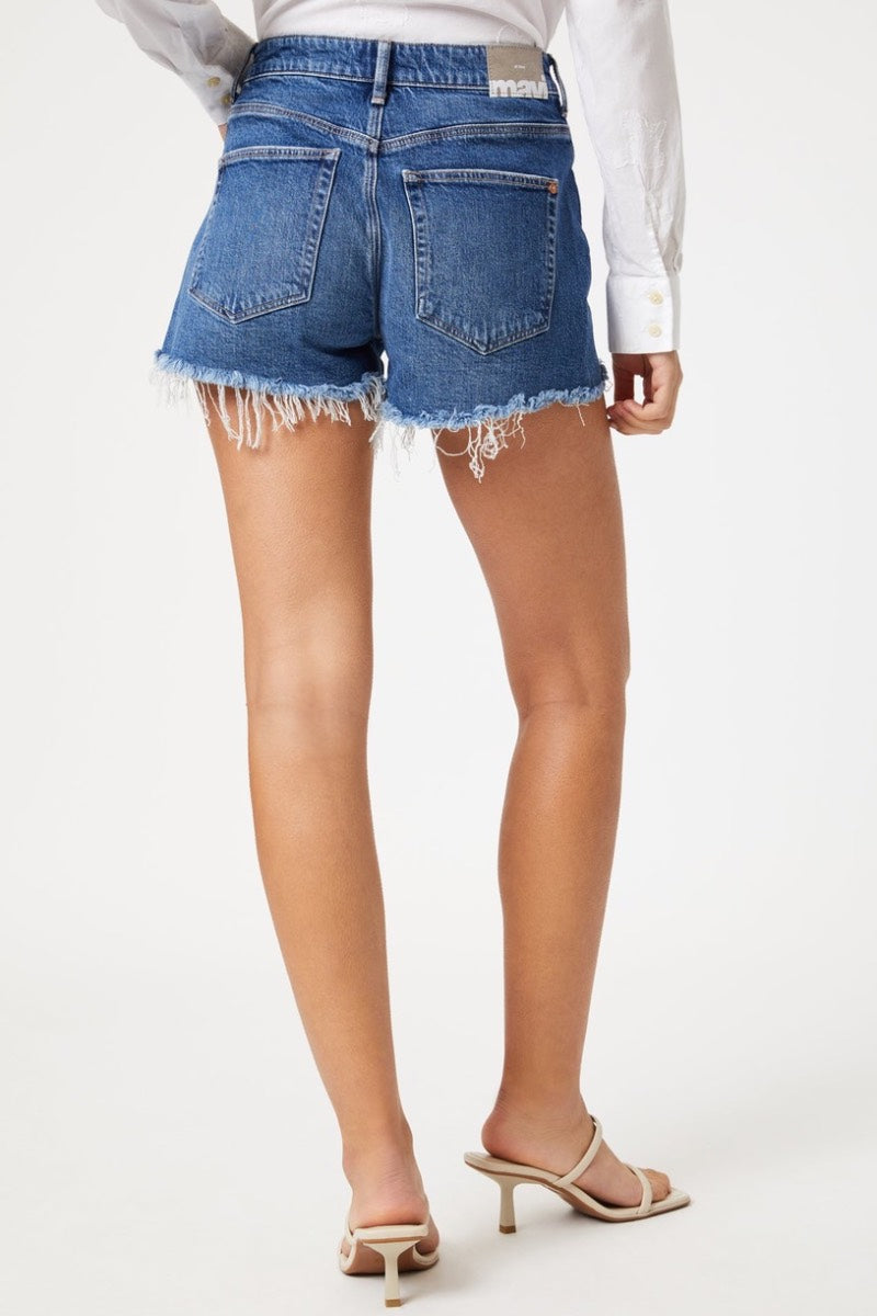 Mavi - Rosie Boyfriend Shorts in Mid Brushed  Recycled Blue