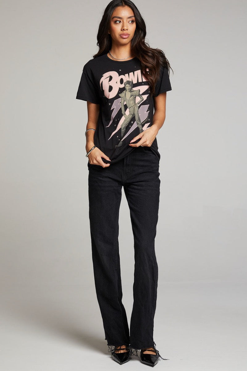 Chaser - David Bowie Bolt Tee in True Black