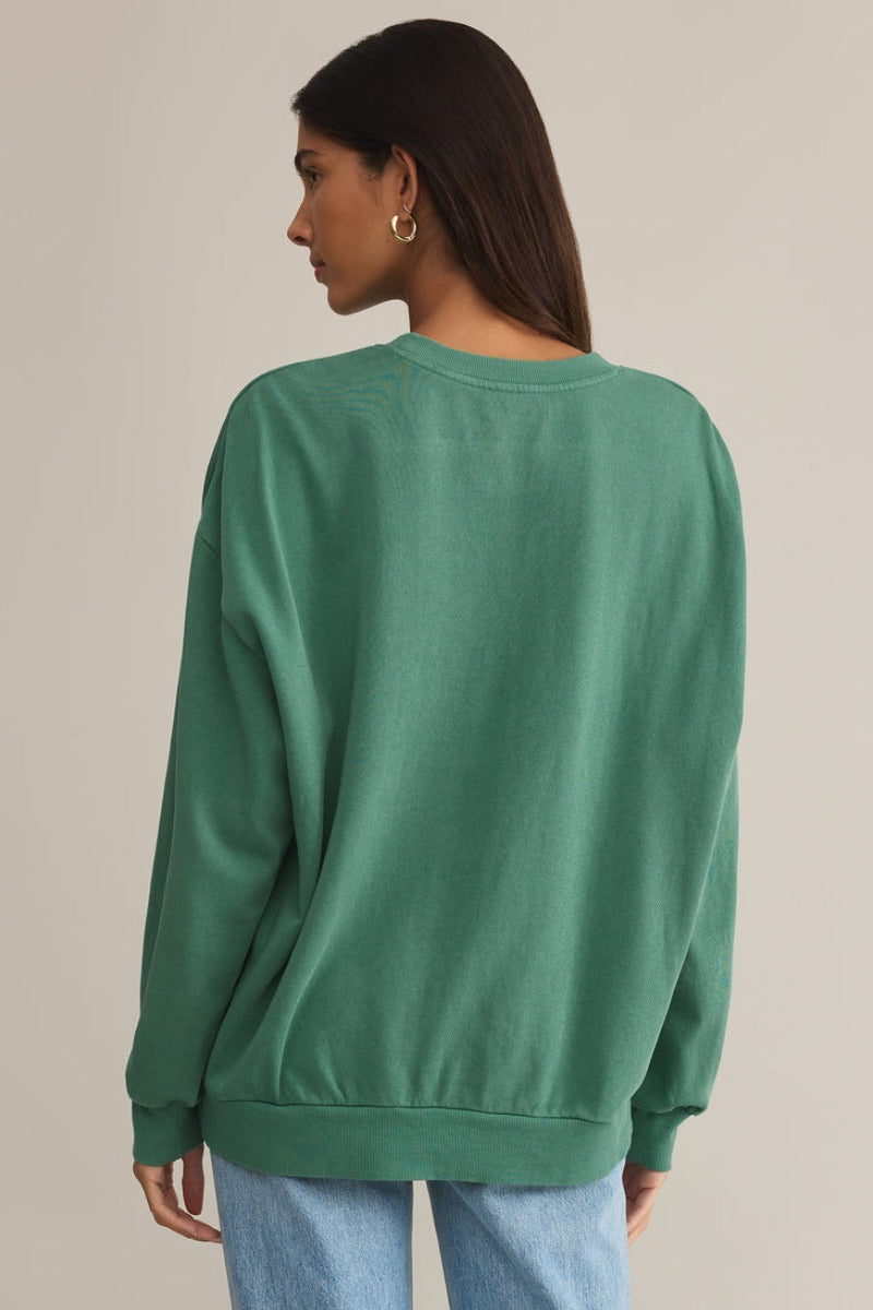 Z Supply - Sail Away Sunday Sweatshirt in Botanical Green