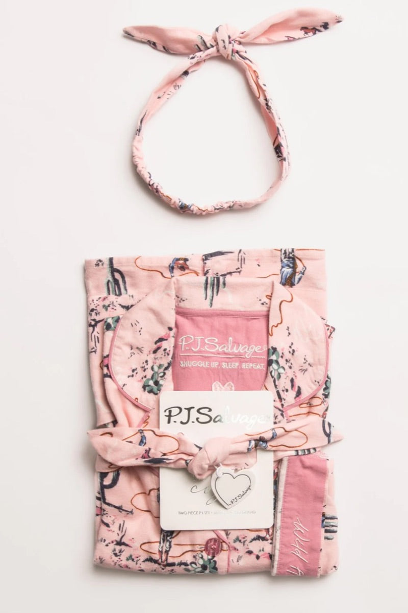 PJ Salvage-  Flannel PJ Set in Pink Mist