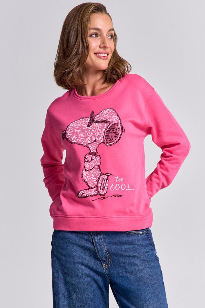 Princess -  Snoopy Too Cool Sweatshirt in Azalea