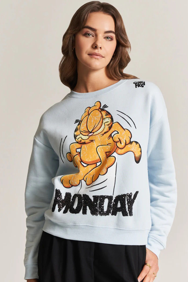 Princess Goes Hollywood - Garfield Monday Sweatshirt in Light Blue