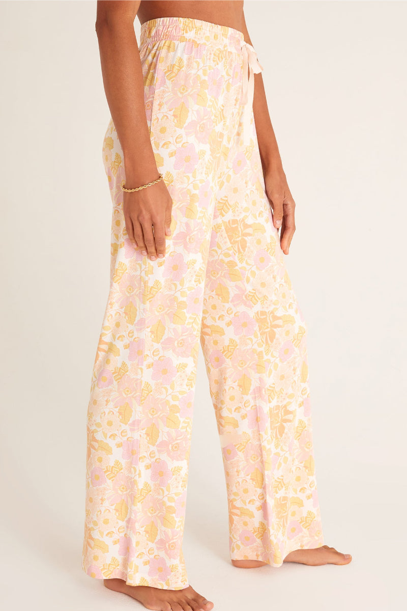 Z Supply -  Free As A Bird Floral Pant in Whisper Pink