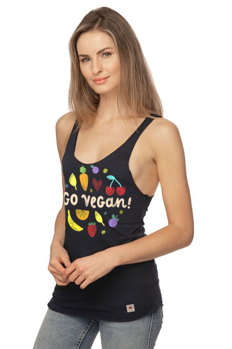 Go Vegan Tank in Black
