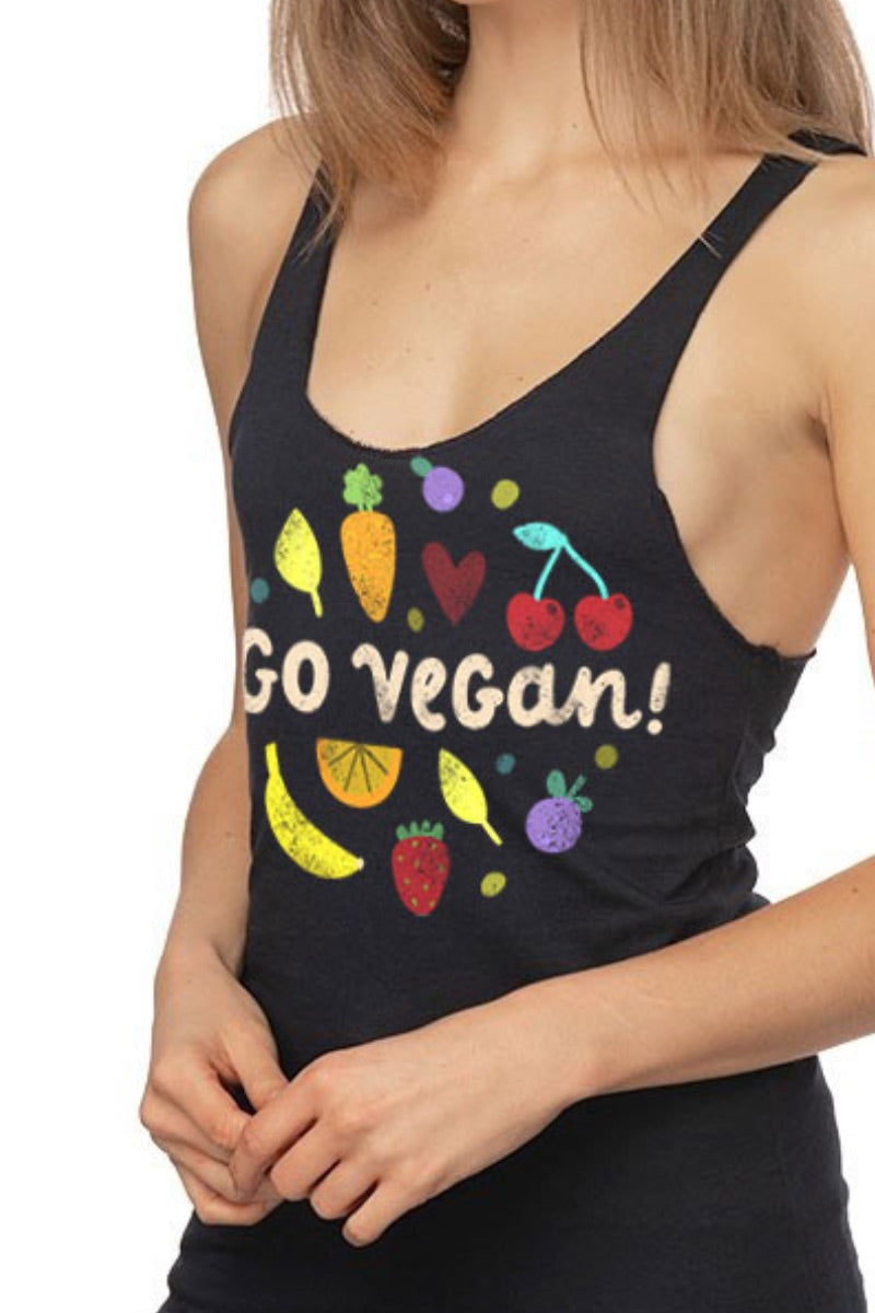 Go Vegan Tank in Black