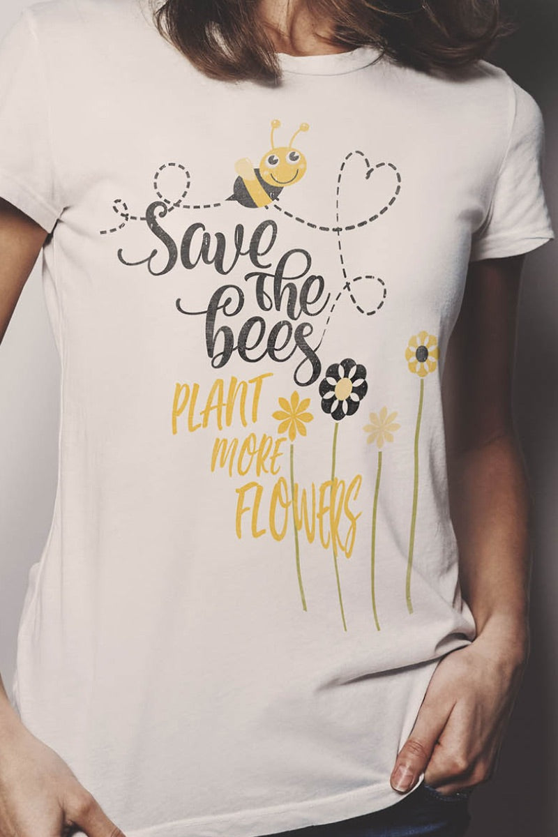 Save The Bees Tee in White