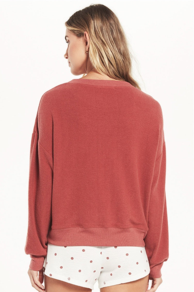 Z Supply - Elle Sleigh Sweatshirt in Rosy Red