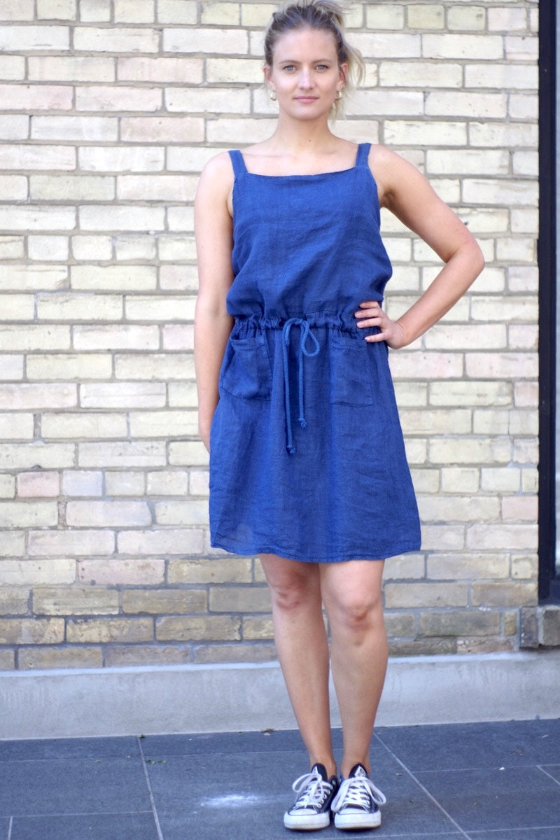 Pistache Blue Sun Dress in Linen @Heidi-Ho2