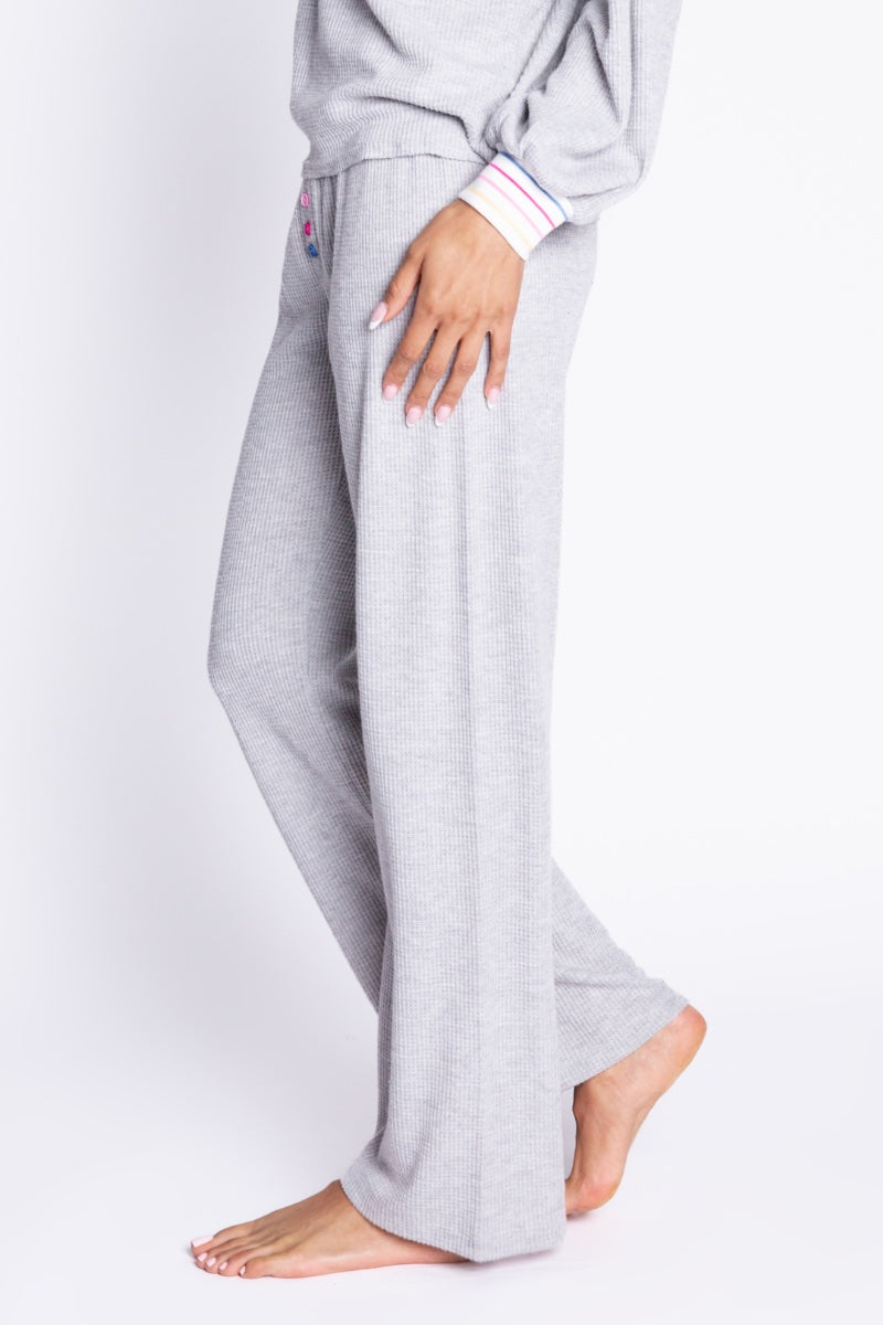PJ Salvage - Cute As A Botton Solid Pant in Heather Grey