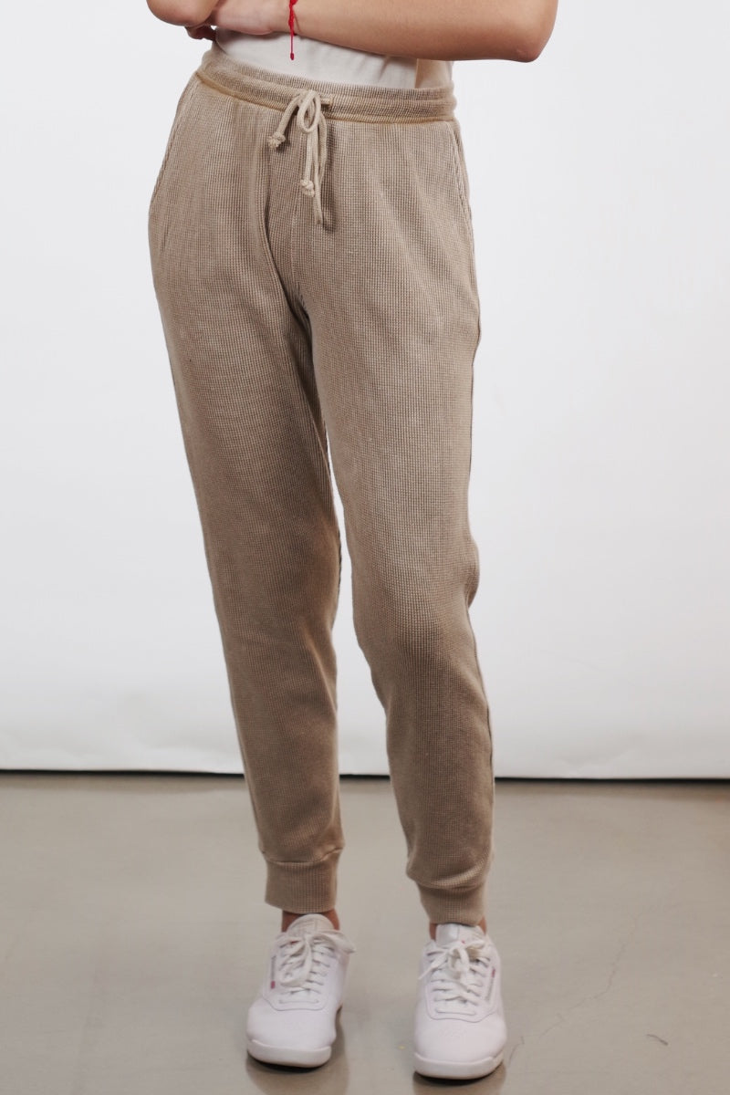 MBY6 - Anne Joggers in Tan Acid Wash
