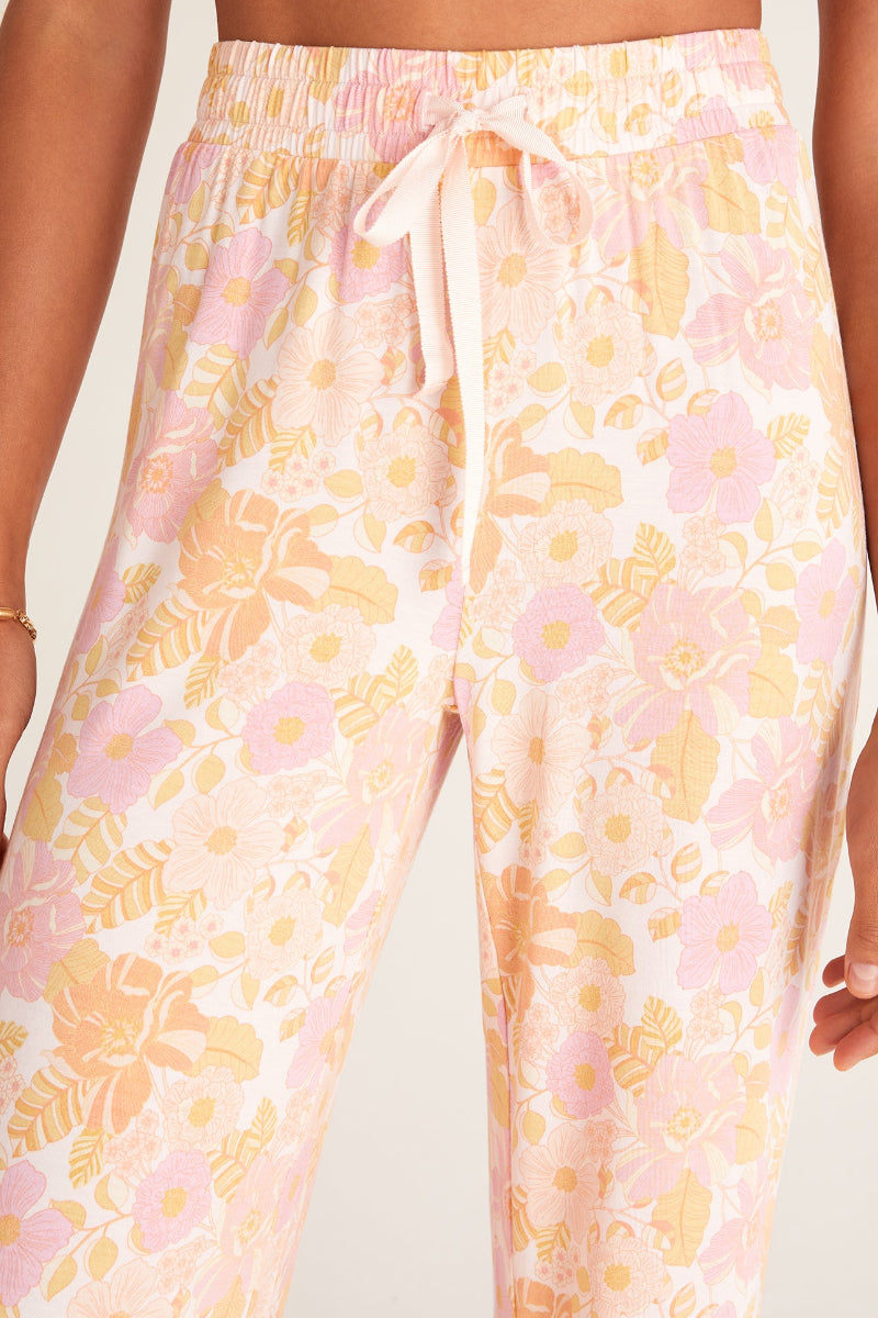 Z Supply -  Free As A Bird Floral Pant in Whisper Pink