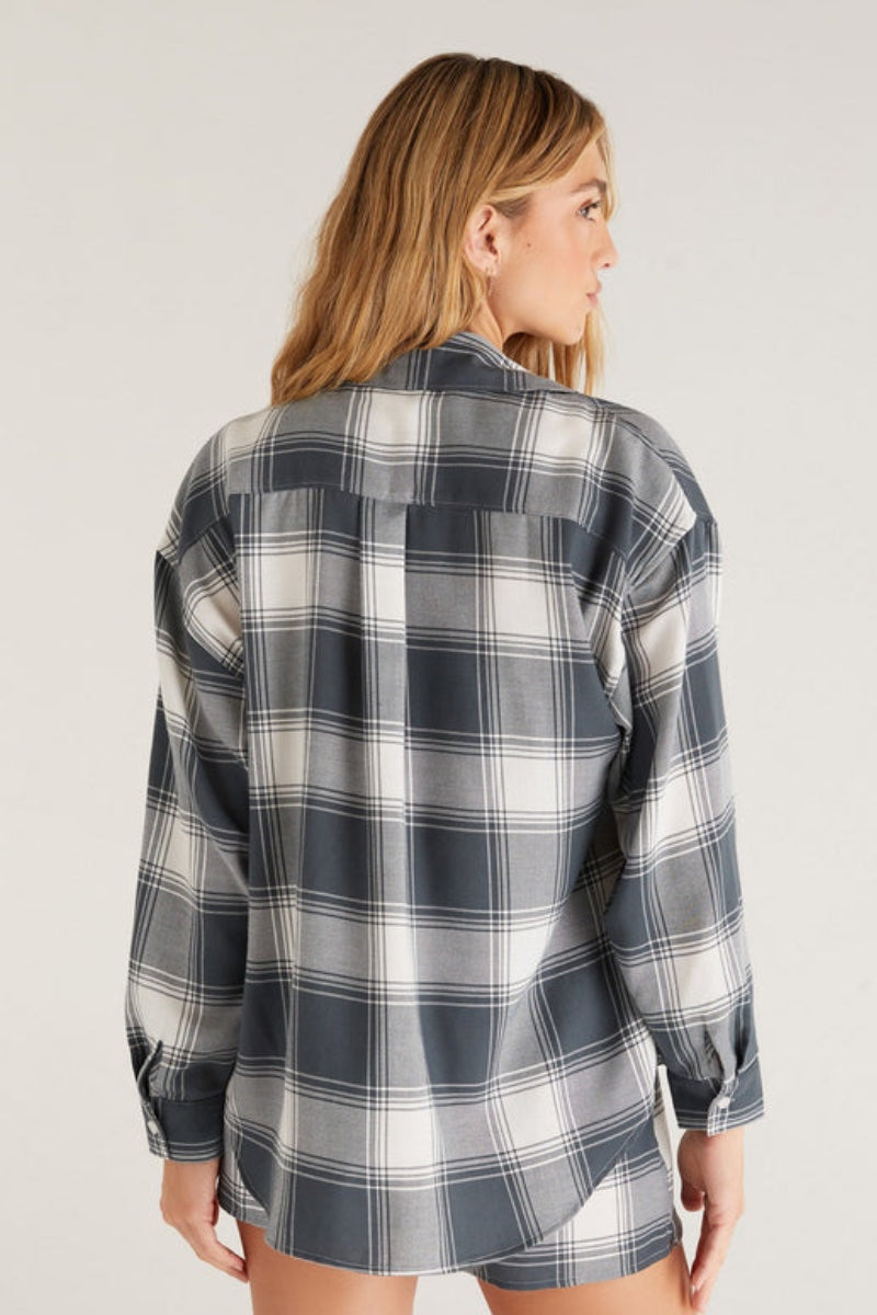 Z Supply -  Roadtrip Plaid Shirt in Washed Pine