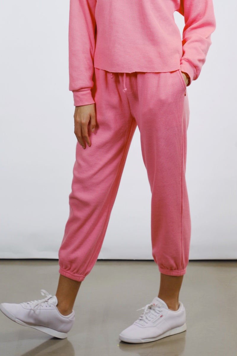 MBY6 - Lilly Cropped Knit Joggers in Rose