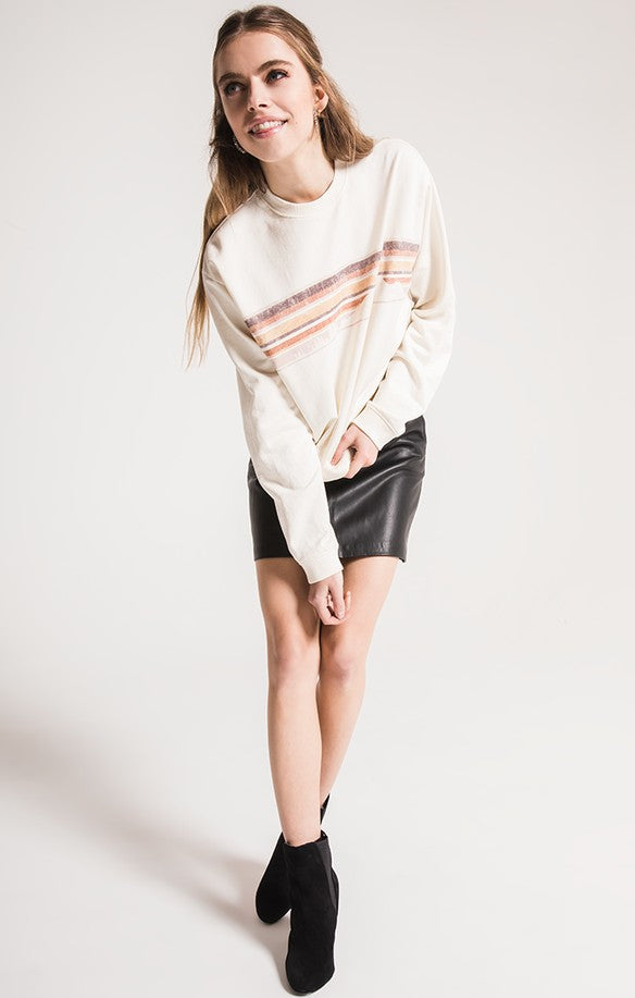 Z-Supply - Crew Neck Sweatshirt Stripe in Bone